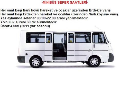  erdek narlı minibüs sefer saatleri